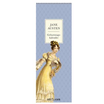 Jane Austen Geburtstagskalender | Immerwährender Wandkalender